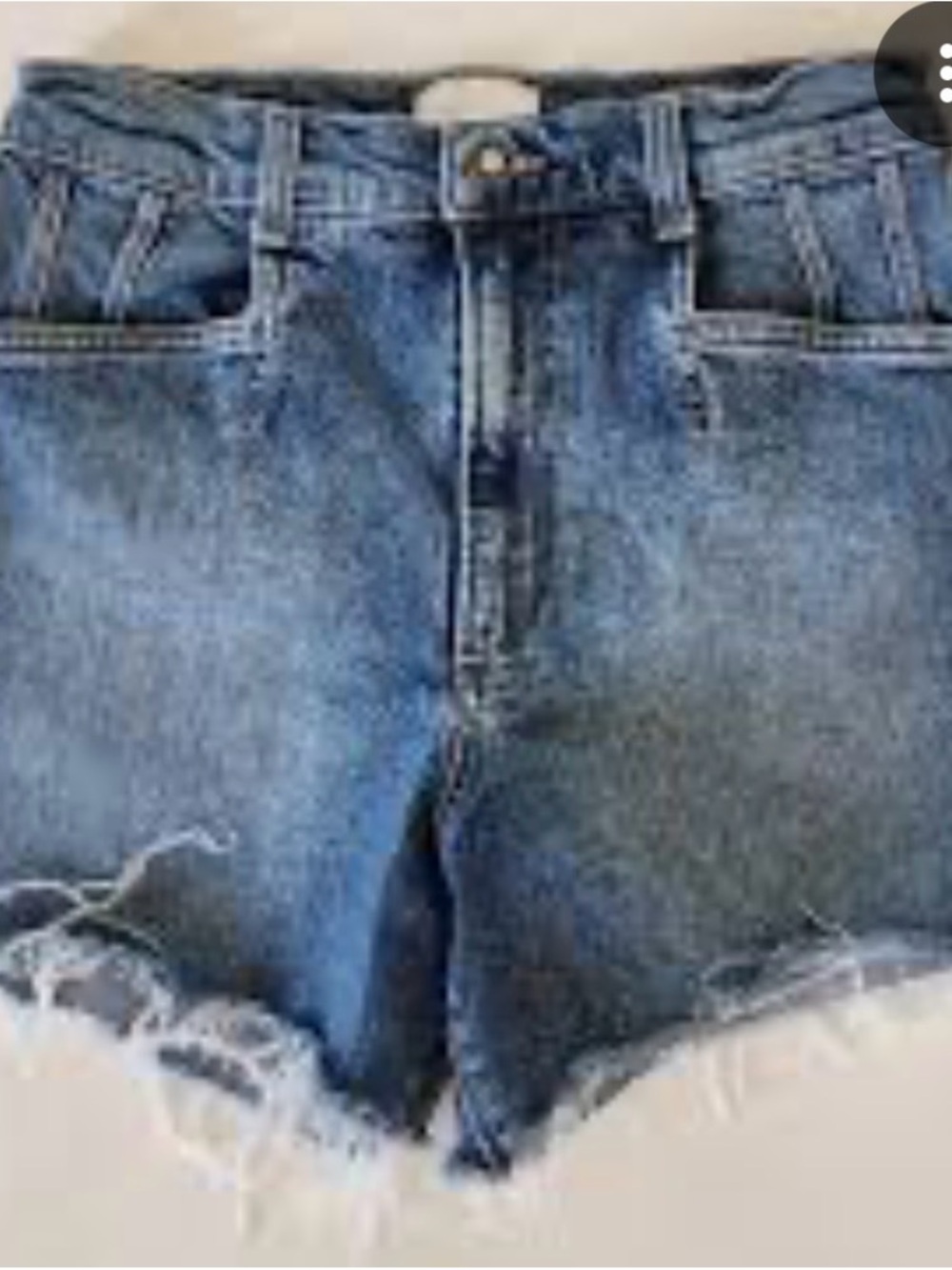 Favorite Daughter Distressed Medium Blue Denim Cutoff Shorts